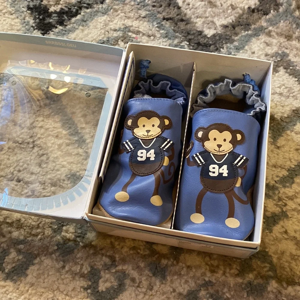 Robeez leather soft soles blue monkey 5-6 years - Picture 3 of 4